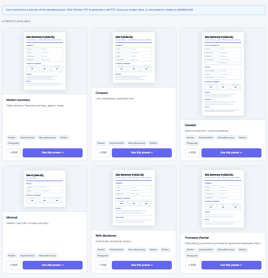 Capture outils de contenu et templates
